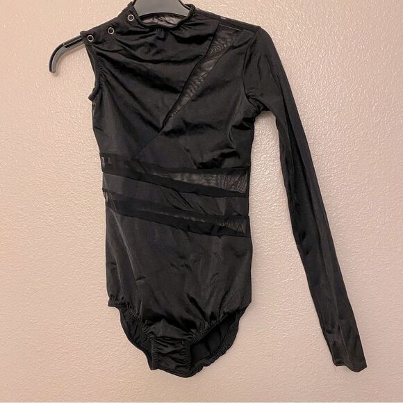 Kelle dance costume black one arm 2 piece pants HYPNOTIZED 5361 LC-large child - Picture 2 of 10